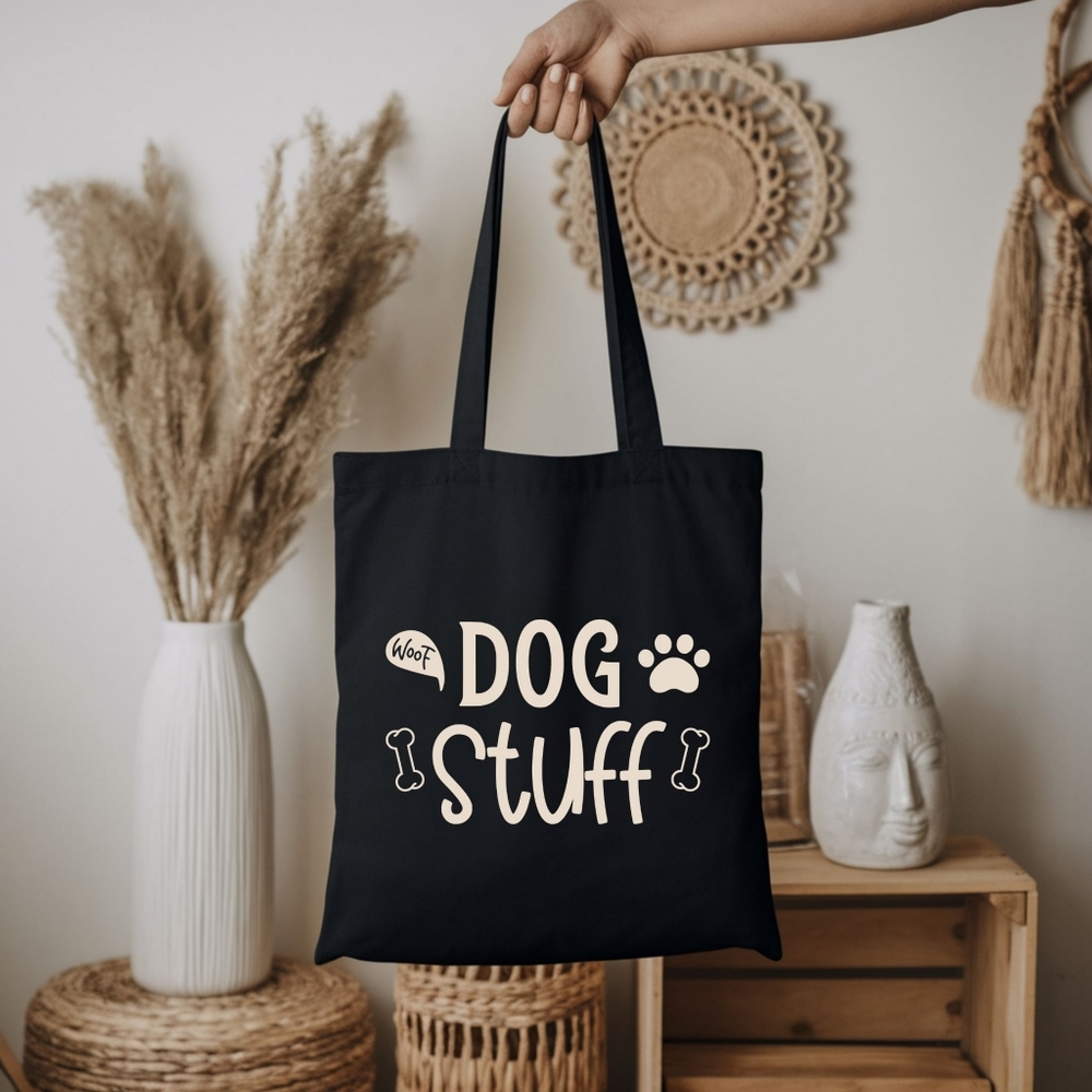 Custom Black Tote Dog Stuff